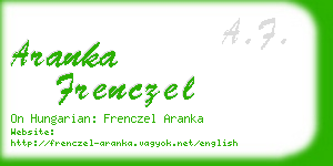 aranka frenczel business card